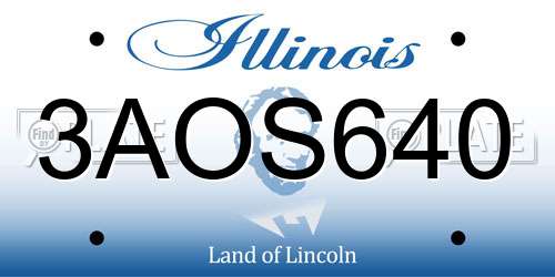 3AOS640 Illinois License Plate