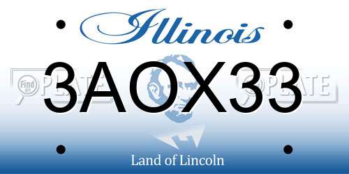 3AOX33 Illinois License Plate