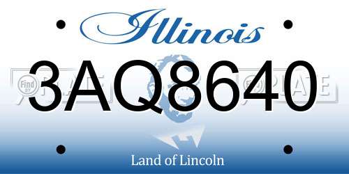 3AQ8640 Illinois License Plate