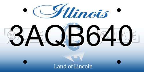 3AQB640 Illinois License Plate