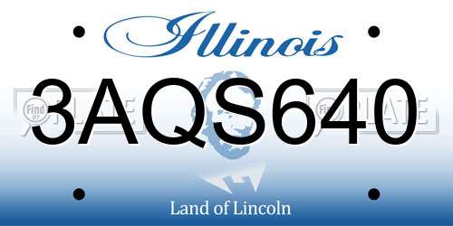 3AQS640 Illinois License Plate