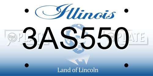 3AS550 Illinois License Plate