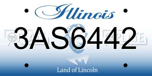 3AS6442 Illinois License Plate