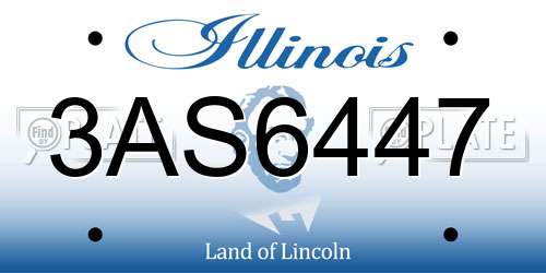3AS6447 Illinois License Plate