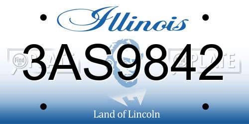 3AS9842 Illinois License Plate
