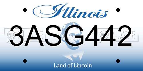 3ASG442 Illinois License Plate