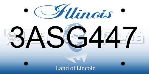 3ASG447 Illinois License Plate