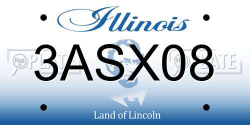 3ASX08 Illinois License Plate
