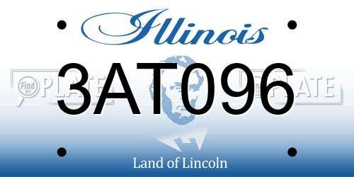 3AT096 Illinois License Plate