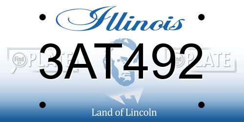 3AT492 Illinois License Plate