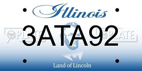 3ATA92 Illinois License Plate