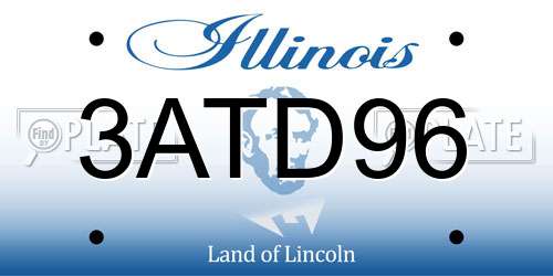 3ATD96 Illinois License Plate