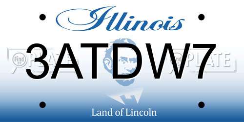 3ATDW7 Illinois License Plate