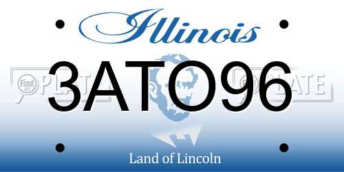 3ATO96 Illinois License Plate