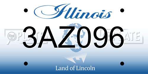 3AZ096 Illinois License Plate