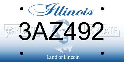 3AZ492 Illinois License Plate