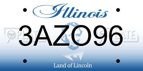 3AZO96 Illinois License Plate