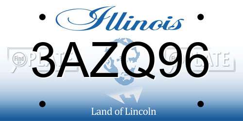 3AZQ96 Illinois License Plate