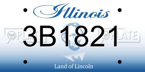 3B1821 Illinois License Plate