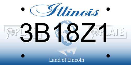 3B18Z1 Illinois License Plate