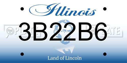 3B22B6 Illinois License Plate