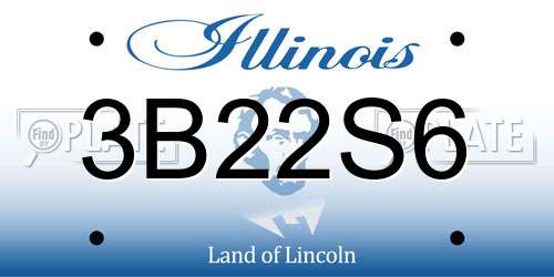 3B22S6 Illinois License Plate