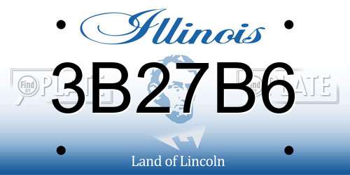 3B27B6 Illinois License Plate
