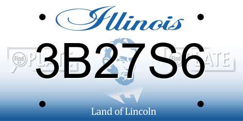 3B27S6 Illinois License Plate
