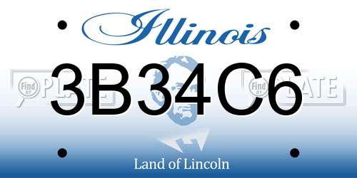 3B34C6 Illinois License Plate