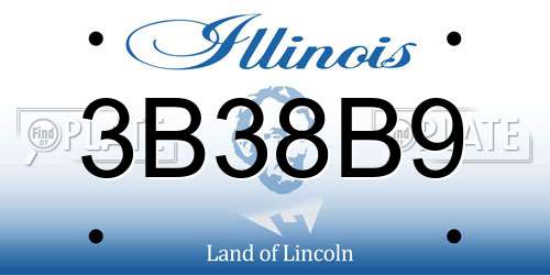 3B38B9 Illinois License Plate