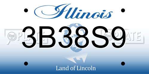 3B38S9 Illinois License Plate