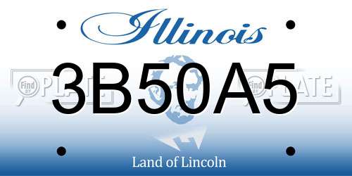 3B50A5 Illinois License Plate