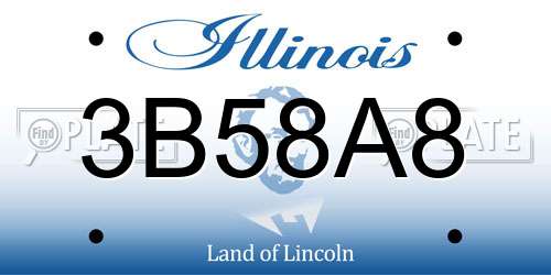 3B58A8 Illinois License Plate