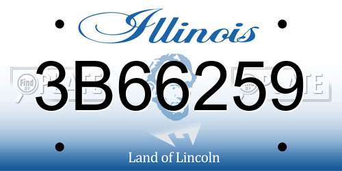 3B66259 Illinois License Plate