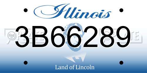 3B66289 Illinois License Plate
