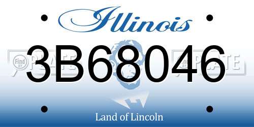 3B68046 Illinois License Plate