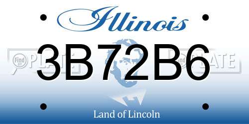 3B72B6 Illinois License Plate
