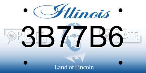 3B77B6 Illinois License Plate