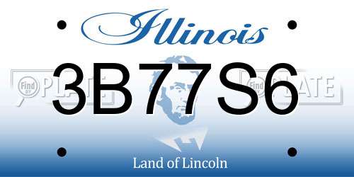 3B77S6 Illinois License Plate