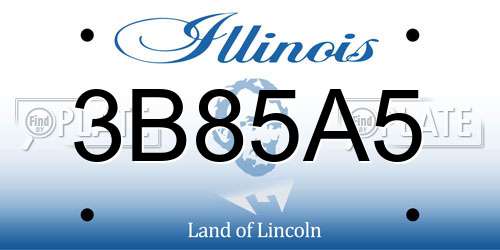 3B85A5 Illinois License Plate