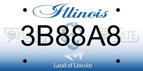 3B88A8 Illinois License Plate