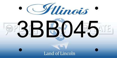 3BB045 Illinois License Plate