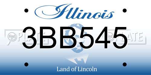 3BB545 Illinois License Plate