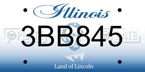 3BB845 Illinois License Plate