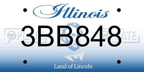 3BB848 Illinois License Plate