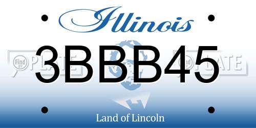 3BBB45 Illinois License Plate
