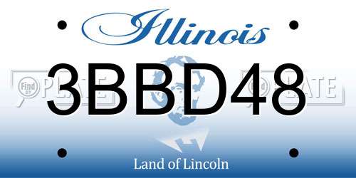 3BBD48 Illinois License Plate