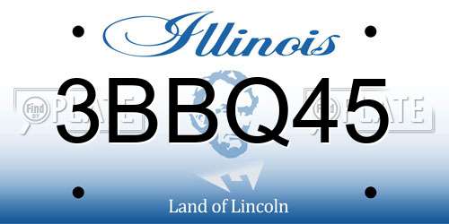 3BBQ45 Illinois License Plate