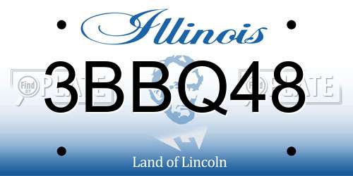 3BBQ48 Illinois License Plate