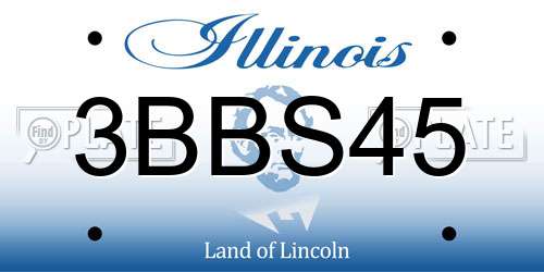 3BBS45 Illinois License Plate